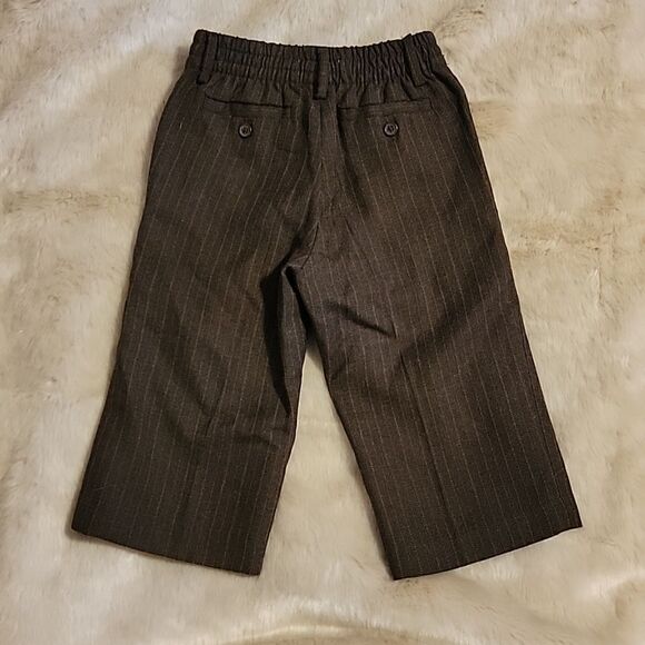 JANIE AND JACK SPECIAL OCCASION BROWN WOOL PINSTRIPED PANTS - NEW! - Picture 5 of 6